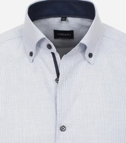 VENTI modern fit overhemd, structuur, blauw