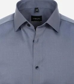 VENTI modern fit overhemd, twill, grijsblauw