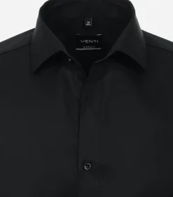 VENTI modern fit overhemd, mouwlengte 7, twill, zwart