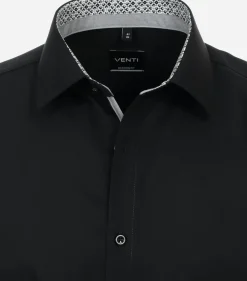VENTI modern fit overhemd, mouwlengte 72 cm, popeline, zwart