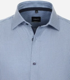 VENTI modern fit overhemd, dobby, blauw
