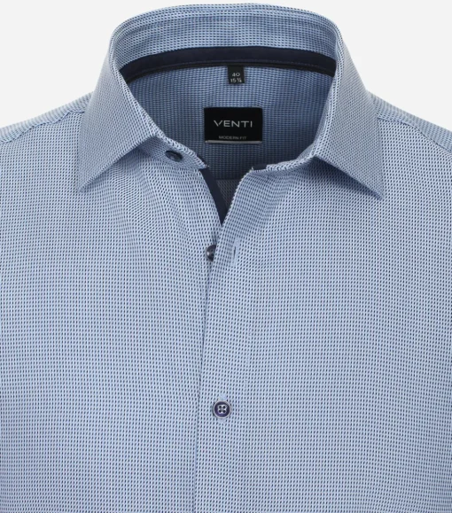 VENTI modern fit overhemd, dobby, blauw