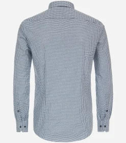 VENTI modern fit overhemd, popeline, blauw dessin