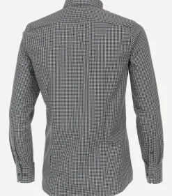 VENTI modern fit overhemd, popeline, zwart met wit geruit