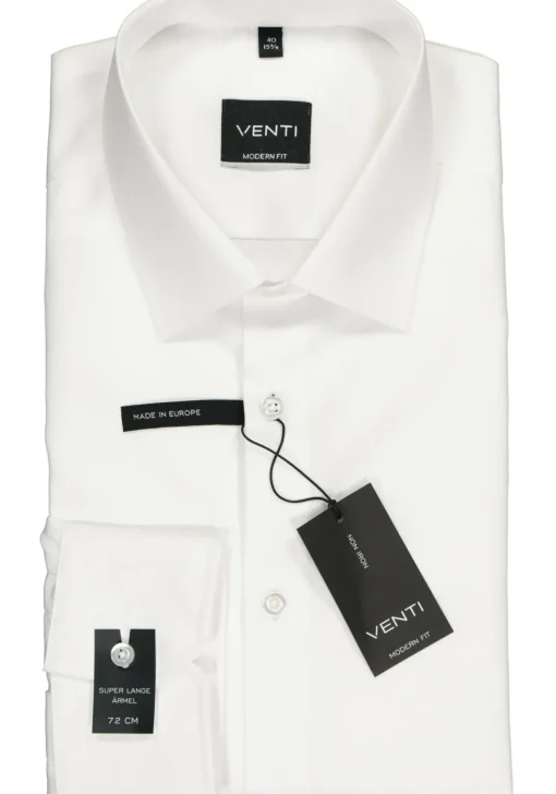 VENTI modern fit overhemd, mouwlengte 72, wit