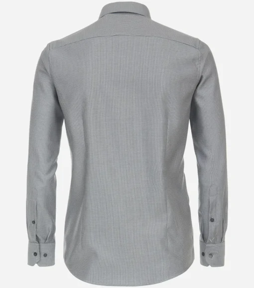 VENTI modern fit overhemd, dobby, bruin met blauw mini dessin