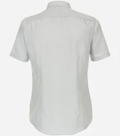 VENTI modern fit overhemd, korte mouw, dobby, grijs