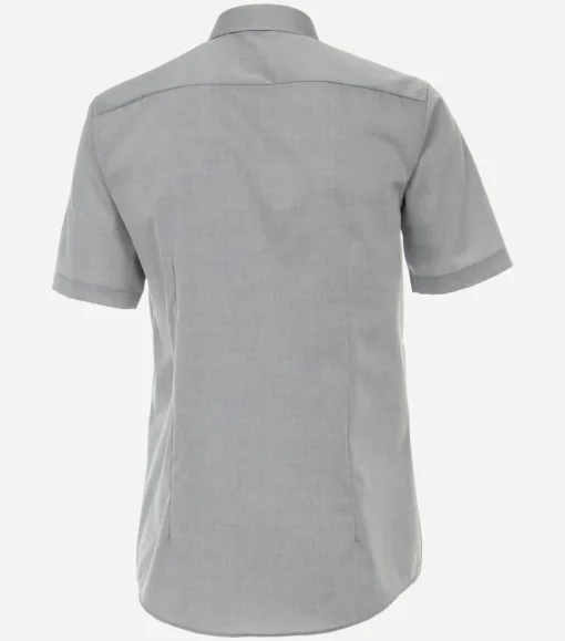 VENTI modern fit overhemd, korte mouw, popeline, grijs
