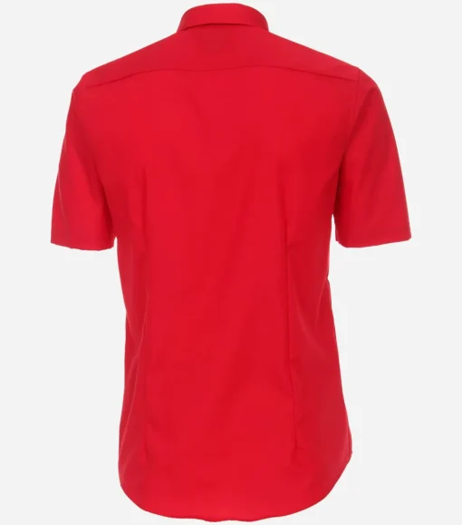 VENTI modern fit overhemd, korte mouw, popeline, rood
