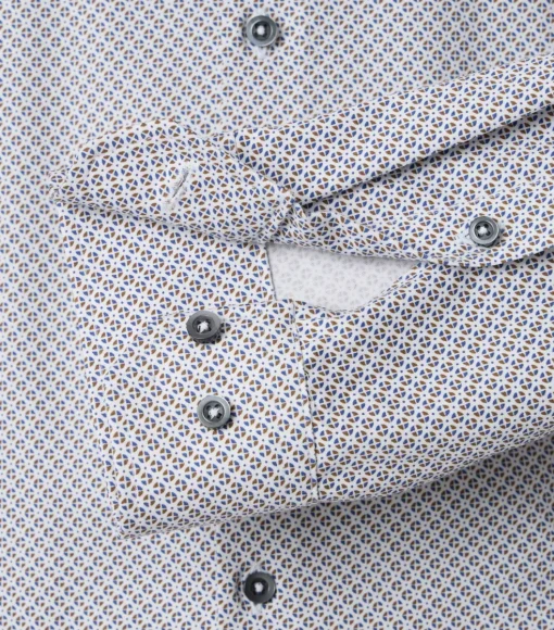VENTI modern fit overhemd, jersey, bruin dessin