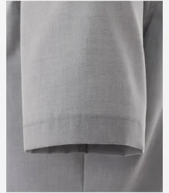 VENTI modern fit overhemd, korte mouw, popeline, grijs