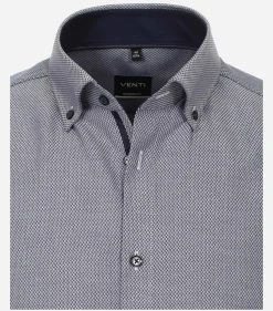 VENTI modern fit overhemd, dobby, blauw