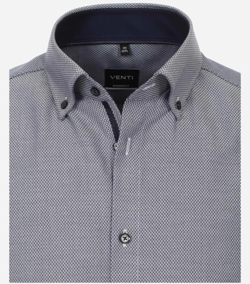 VENTI modern fit overhemd, dobby, blauw