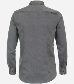 VENTI modern fit overhemd, dobby, groen, wit, blauw mini dessin