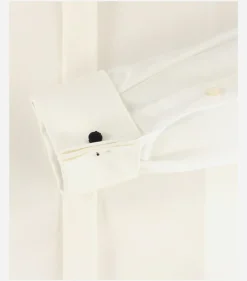 VENTI modern fit smoking overhemd, dubbele manchet en Kent kraag, popeline, beige